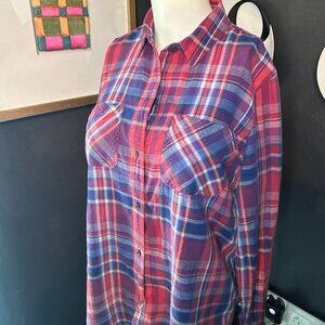 Madewell Red Plaid Button Down Shirt | Size M